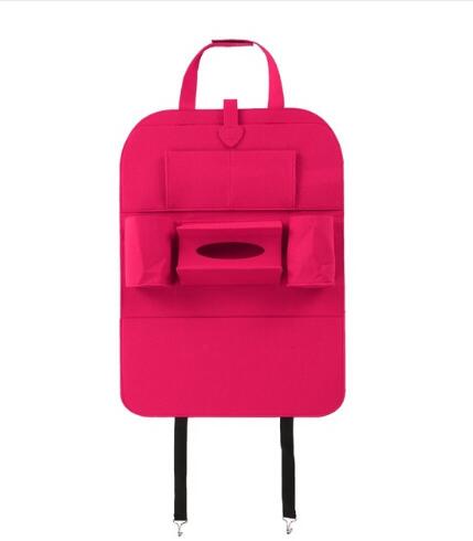 Pink car organizer with a tissue holder on a white background, mordenstore. 
