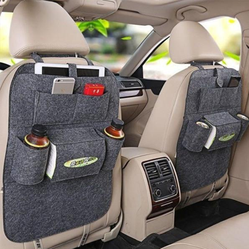 Car seat organizer with multiple pockets on car seats, mordenstore. 
