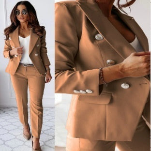 Women Slim Double Breasted Blazer Suit Set Formal Mordenstore rj8m7q-57