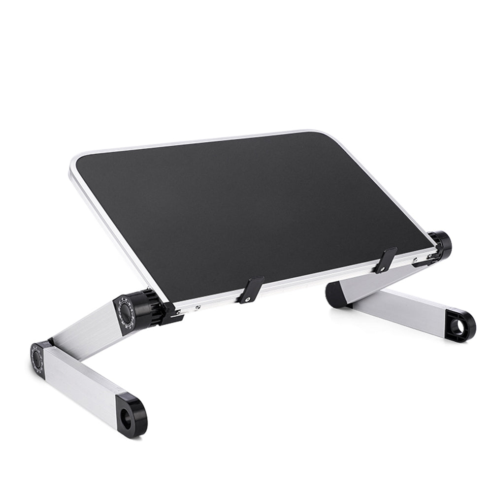 Laptop stand with black surface and adjustable legs on a white background, mordenstore