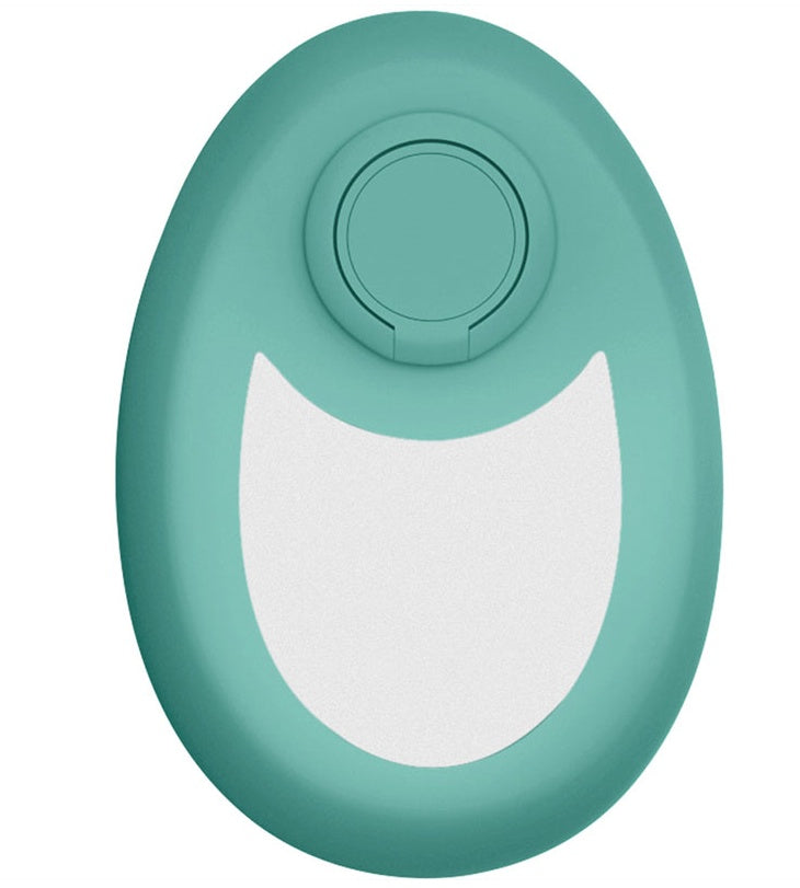 Teal and white device on a white background
