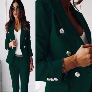 Women Slim Double Breasted Blazer Suit Set Formal Mordenstore rj8m7q-57