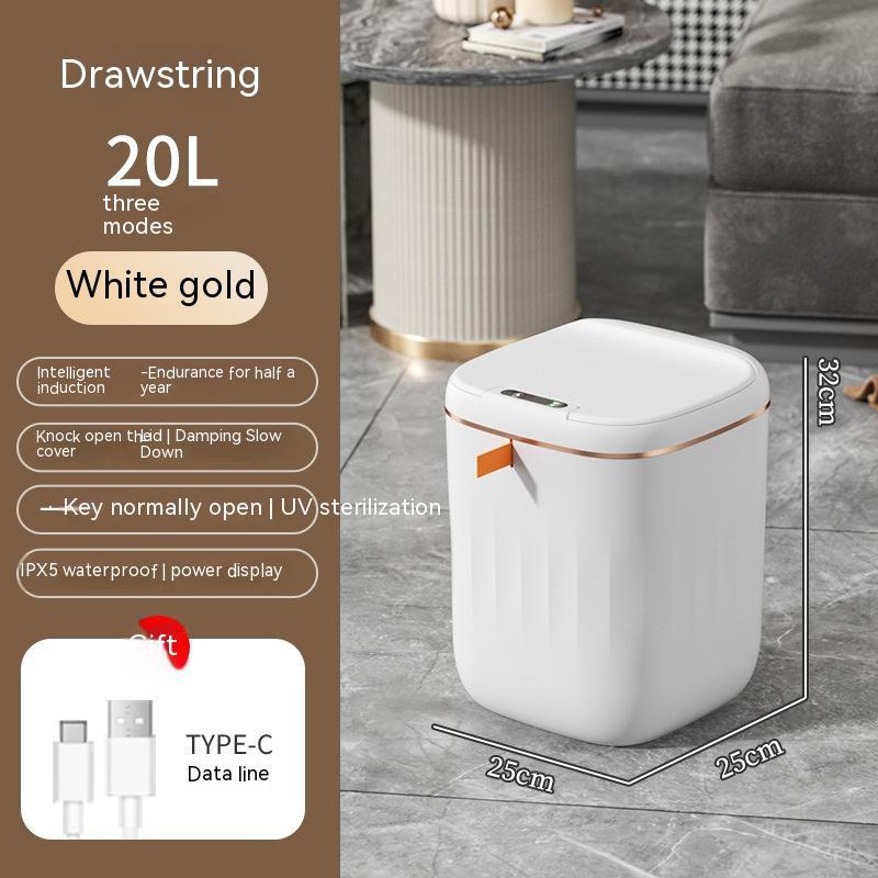 Smart Automatic Sensor Trash Can with UV Sterilization | Waterproof Hands-Free Dustbin for Kitchen & Bathroom – Mordenstore rj8m7q-57
