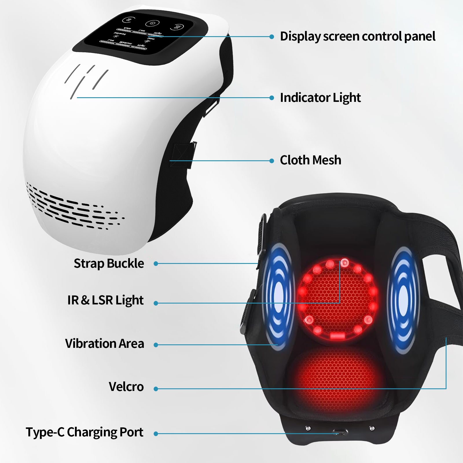 Rechargeable Intelligent Knee Massager with Heat, Vibration & Infrared | Pain Relief – mordenstore rj8m7q-57