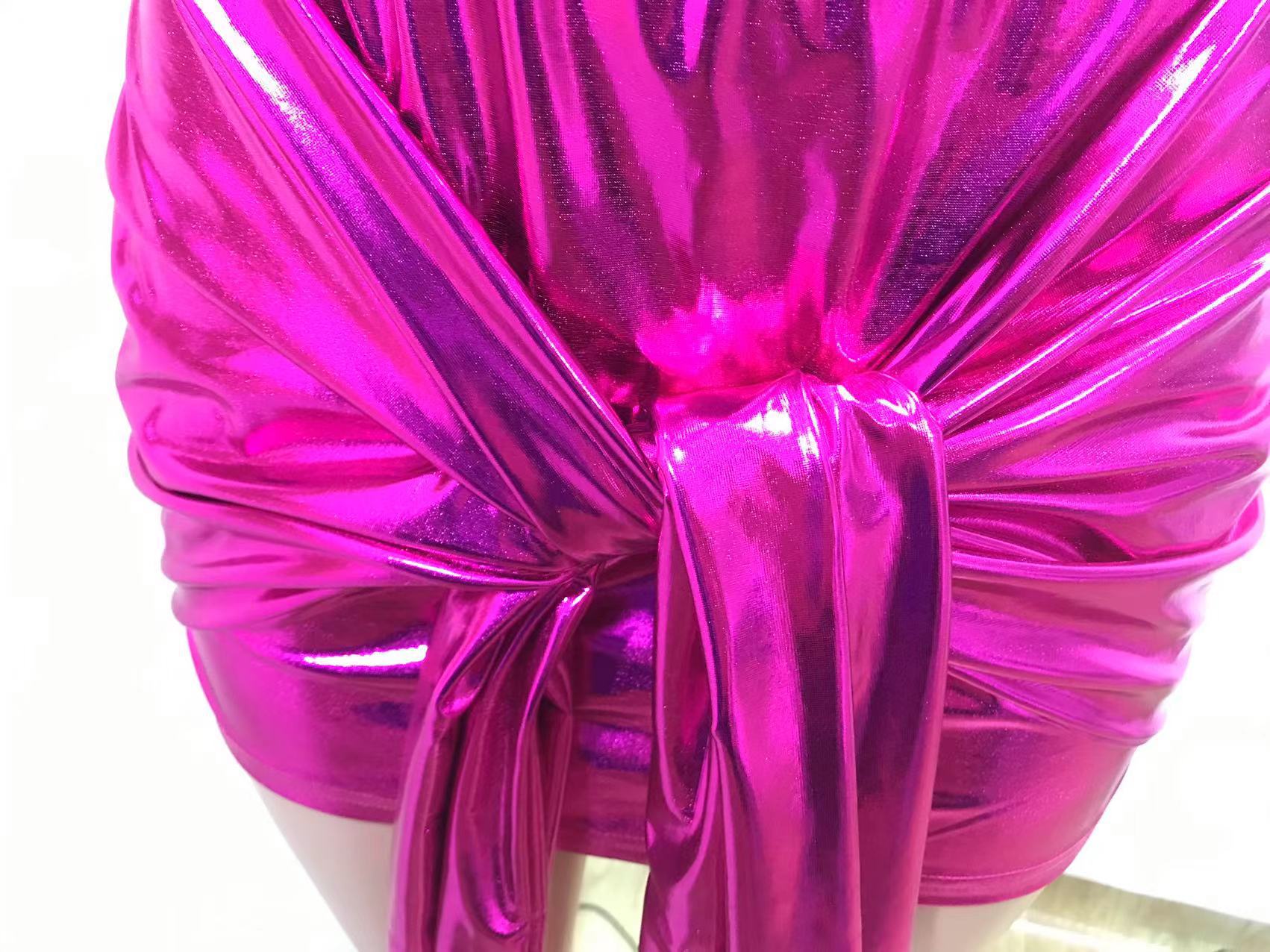 2022 Lace-Up Sexy Nightclub Satin Bandage Two Piece Dress Set for Women | mordenstore mordenstore