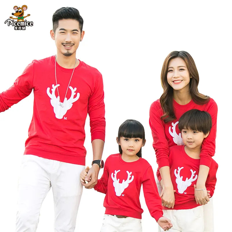Christmas Family Look Deer Mommy and Me Clothes Matching Family Clothing Sets Mother Daughter Father Baby T-Shirt -mordenstore mordenstore