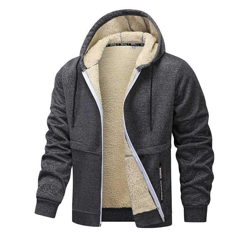 Men’s Heavyweight Fleece Sherpa Lined Zip-Up Hoodie Winter Jacket Streetwear | Mordenstore rj8m7q-57