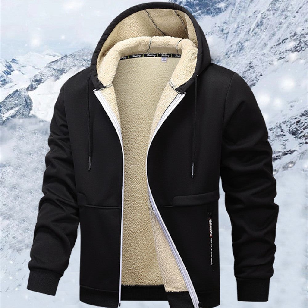 Men’s Heavyweight Fleece Sherpa Lined Zip-Up Hoodie Winter Jacket Streetwear | Mordenstore rj8m7q-57