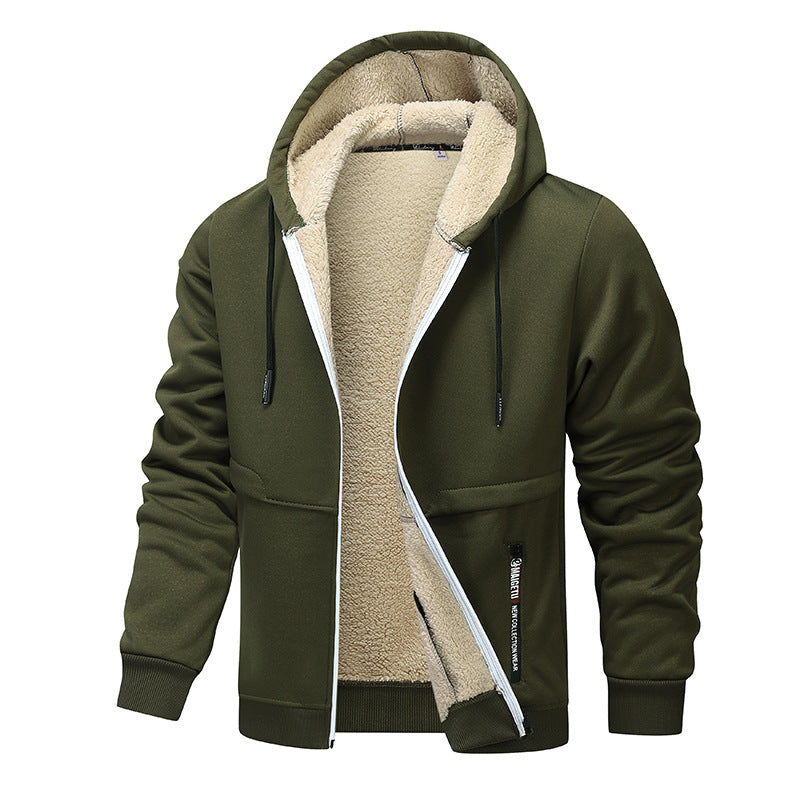 Men’s Heavyweight Fleece Sherpa Lined Zip-Up Hoodie Winter Jacket Streetwear | Mordenstore rj8m7q-57