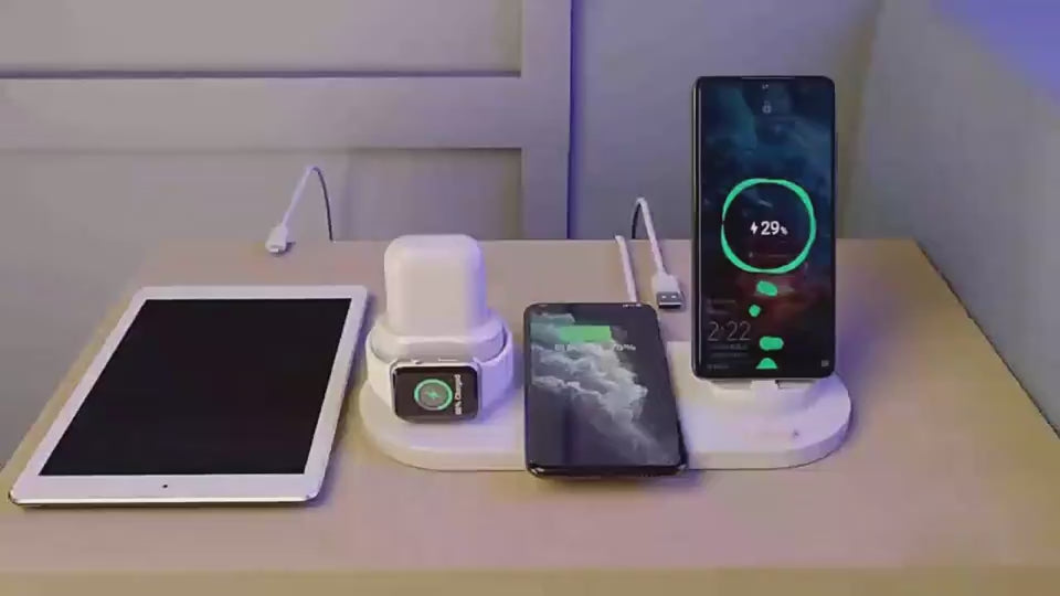 video 6-in-1 Wireless Fast Charging Dock for iPhone | Mordenstore